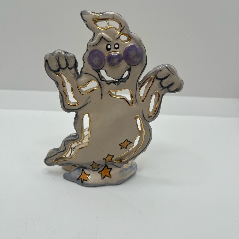 2002 Blue Sky clayworks Halloween tea light signed by artist Heather Goldminc